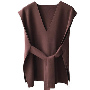 बुटीक थोक <span class=keywords><strong>2026</strong></span> शरद ऋतु की नई वी-गर्दन वाली बुना हुई बनियान महिला फीता के साथ - Product Image 5