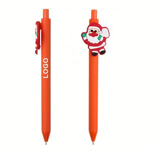 Bolígrafo de punta redonda con logotipo personalizado de dibujos animados navideños, bolígrafo retráctil de tinta de gel con clip 3D de Papá Noel, muñeco de nieve y reno, promociones - Product Image 5