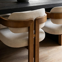 Chaise de salle à manger en bois massif avec coussin moelleux, modèle 2025, prix usine, vente chaude, mobilier de maison pas cher, dernière collection pour restaurant et cuisine