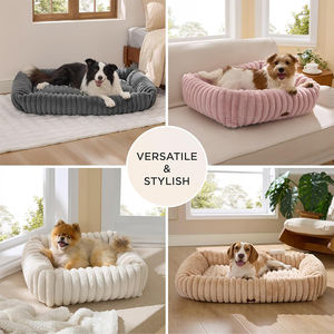 Cama Ecológica y Adorable para Perros Pequeños/Medianos Uso de Invierno Lavable Ortopédica de Pana y Felpa con Funda Extraíble con Cremallera - Product Image 4