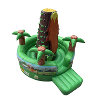 Pour lac piscine mer Aqua parc eau jouets île flottante toboggan escalade et glissement mur d'escalade gonflable avec toboggan