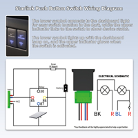 Interruptor de encendido/apagado de 12V con botón LED, 4 polos, para el tablero, con cables de conexión para Starlink Mini Gen1 Gen2 Gen3