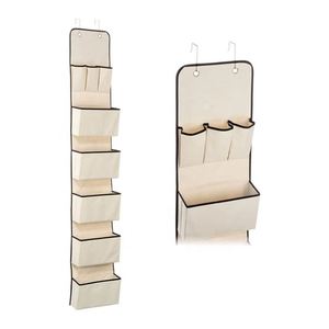 The Door Hanging Wall Organizer with 8 Pockets - Metal <b>Hooks</b> - Non Woven Hanging Organizer for Office - Product Image 1