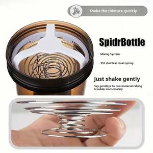 Botella Deportiva de Plástico Resistente de 500 ml, 3 en 1, Vaso Mezclador Portátil con Compartimento para Polvo y Pastillas para Gimnasio - Product Image 4