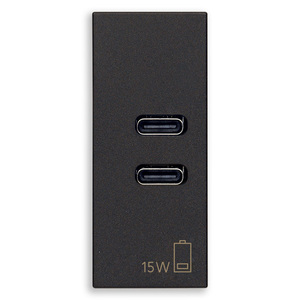 <b>Usb</b> C+C 15W 3A 5V Black Power Adapter <b>Wall</b> Charger - Product Image 1
