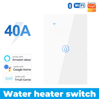Interrupteur de chauffe-eau intelligent Tuya WiFi 40A en verre trempé tactile, norme américaine/australienne, contrôle 4400, interrupteur bouillir/air 20A