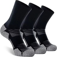 Chaussettes d'équipage extérieures personnalisées de haute qualité pour hommes Chaussettes en laine mérinos respirantes pour le ski et la randonnée