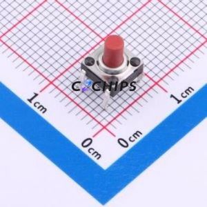 TS-1033-A7B3-D2-R Tactile Switch Through hole-4P,6x6mm Switch Single Pole Single Throw Round Button 2.5N Through Hole - Product Image 1
