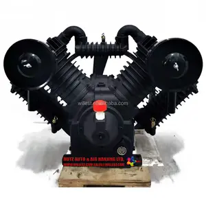 工业2级活塞式空气压缩机头部Willest 4缸皮带驱动压缩机泵BC100TA 12巴10HP裸压缩机