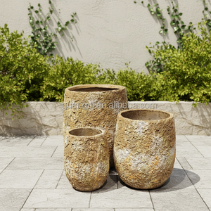 Pots de fleurs en fibre d'argile à texture spéciale unique pots de plantes d'extérieur de jardin pour plantes boîte de pot de jardinière de fleurs classique - Product Image 1
