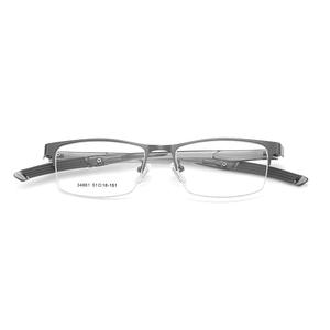 Montures de lunettes demi-cerclées rectangulaires en alliage pour hommes Danyang avec branches réglables en plastique et acier, ajustement confortable - Product Image 2