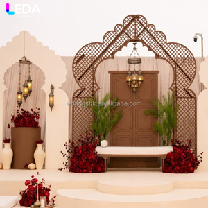 LEDA Wedding <b>Party</b> Decor Luxury Indian-style Openwork Acrylic 3-piece Outdoor <b>Backdrop</b> Set - Product Image 3