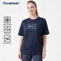Kuenzi T-shirt décontracté en coton mercerisé 200 fils, tricoté uni, sensation fraîche, lavable en machine, coupe classique, manches courtes, anti-boulochage