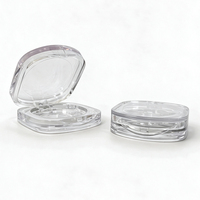 Boîte d'emballage cosmétique transparente pour parfum solide avec couvercle rabattable, idéale pour fard à joues, fard à paupières et anticernes