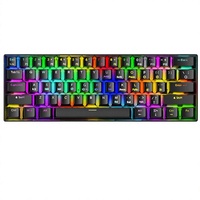 Clavier de jeu mécanique à 61 touches, trois modes, rétroéclairage RVB, sans fil, filaire, USB Type-C, pour bureau