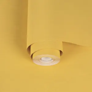 싼 3d 스티커 호텔 고전적인 밀짚 짜임새 평야 벽지를 위한 노란 벽 종이 rolls 방