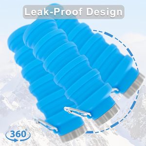 Eco-Friendly Foldable BPA Free 510ml Collapsible Silicone Tumbler Screw-On Lid Unisex Contemporary Customizable Color Camping - Product Image 2
