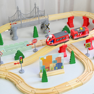 Piste <span class=keywords><strong>de</strong></span> train en bois 3D pour <span class=keywords><strong>enfants</strong></span> Jouets Roller Coaster Track Ensemble <span class=keywords><strong>de</strong></span> <span class=keywords><strong>chemin</strong></span> <span class=keywords><strong>de</strong></span> <span class=keywords><strong>fer</strong></span> éducatif assemblé pour voiture <span class=keywords><strong>de</strong></span> train - Product Image 3