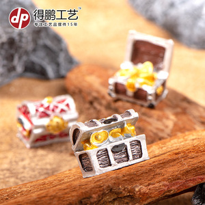 Cofres del tesoro en miniatura, decoraciones de resina para acuarios, adorno para paisajismo de peceras, estilo clásico D1298 - Product Image 4