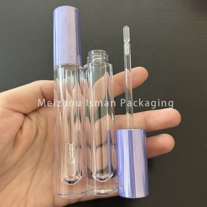 ISMAN 2026 Nuevo Tubo de Brillo Labial Redondo Morado de 6ml con Aplicador Transparente, Envase Vacío de Pared Gruesa para Brillo Labial, Venta al por Mayor, Contenedor con Logotipo Personalizado - Product Image 5
