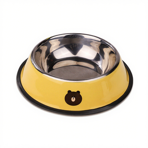 Aço inoxidável arredondado impresso único <span class=keywords><strong>Dog</strong></span> <span class=keywords><strong>Bowl</strong></span> Waterproof IPX5 Food <span class=keywords><strong>Bowl</strong></span> para cães médios e grandes - Product Image 1
