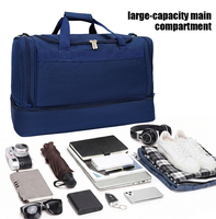 Bolsa de Viaje Deportiva Casual para Exteriores, de Gran Capacidad, con Compartimento Independiente para Zapatos, Fabricada con Tela Oxford Impermeable de Alta Calidad