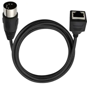 Câble adaptateur <span class=keywords><strong>MIDI</strong></span> <span class=keywords><strong>5</strong></span> <span class=keywords><strong>broches</strong></span> DIN vers RJ45 8P8C avec gaine en PVC et blindage combiné, produit en stock - Product Image 1