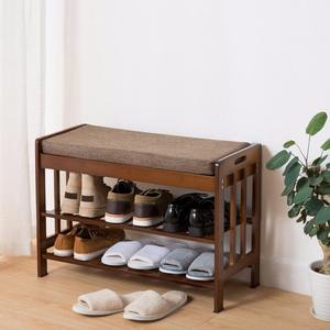 Bamboo <strong>Wooden</strong> <strong>Shoe</strong> Racks Stands Entryway <strong>Shoe</strong> <strong>Storage</strong> <strong>Bench</strong> <strong>with</strong> <strong>Cushion</strong> for Home - Product Image 6