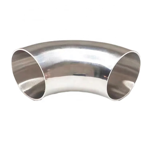 כיתה סניטרית 304 נירוסטה 90-המרפק מראה חיצוני ליטוש הטבעה ריתוך בהיר אביזרי צינור מעקה - Product Image 1