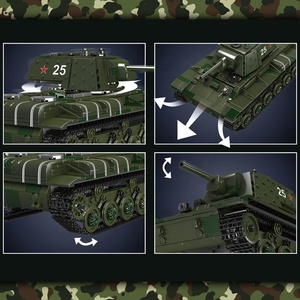 Moule roi 20025 militaire télécommande seconde guerre mondiale KV-1 char lourd bricolage réservoir en plastique modèle blocs de construction brique jouets - Product Image 5