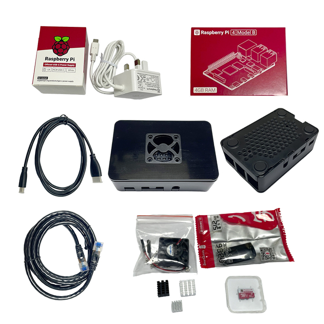 Raspberry Pi 4 zero 1/2/4/8GB Enclosure GPS Cluster Hat Battery Control with Adapter Heat Sink case Fan Complet Accessories Kit