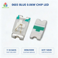 LED SMD 0603 bleue 3V 5mA 0.06W avec puce de couplage pour casque Bluetooth, haut-parleur, PC Mod