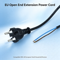 Cable de Alimentación Coreano con Enchufe de 2 Pines KR, Cable de Alimentación H05VV-F con Terminal Engarzado de Cobre para Electrodomésticos