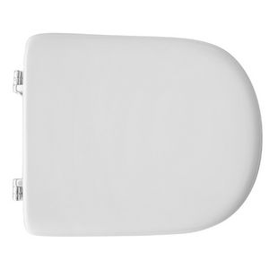 Asiento de inodoro para inodoro de cristal blanco Dolomite, forma de cuenco, 50.5 cm de largo, 37.5 cm de ancho - Product Image 1