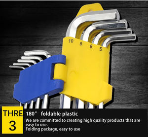 طقم مفاتيح ألن سداسية من النوع L مكون من 9 قطع، درجة صناعية، من الفولاذ الكروم فاناديوم، مقاس متري، تصنيع حسب الطلب - Product Image 6