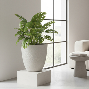 2026New Surface Stylish Gypsum-Textured Plastic Plant <strong>Pots</strong> Large Size Round Urn Planter Macetas Grandes Para <strong>Plantas</strong> Indoor - Product Image 5