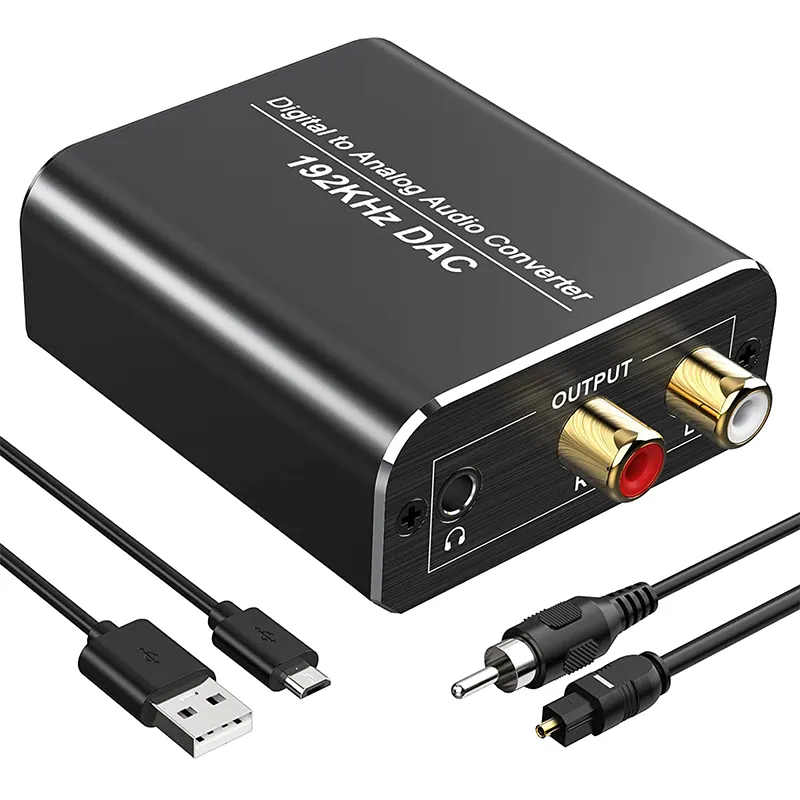 DAC Audio Converter Hifi Casque Amplificateur Optique Numérique Stéréo Audio SPDIF Toslink Coaxial Signal vers Analogique Convertisseur Noir
