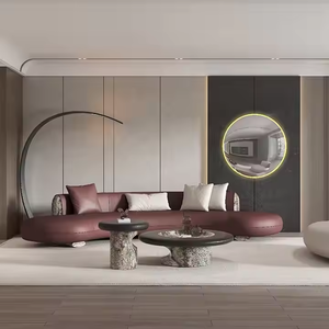 Sofá moderno en forma de <span class=keywords><strong>luna</strong></span>, sofás de tela naranja curvo, diseño original, muebles para el hogar, sofá de media <span class=keywords><strong>luna</strong></span> - Product Image 3