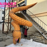 Décoration gonflable géante de cobra, Cobra noir gonflable réaliste pour les fêtes d'Halloween, les maisons hantées et les événements effrayants