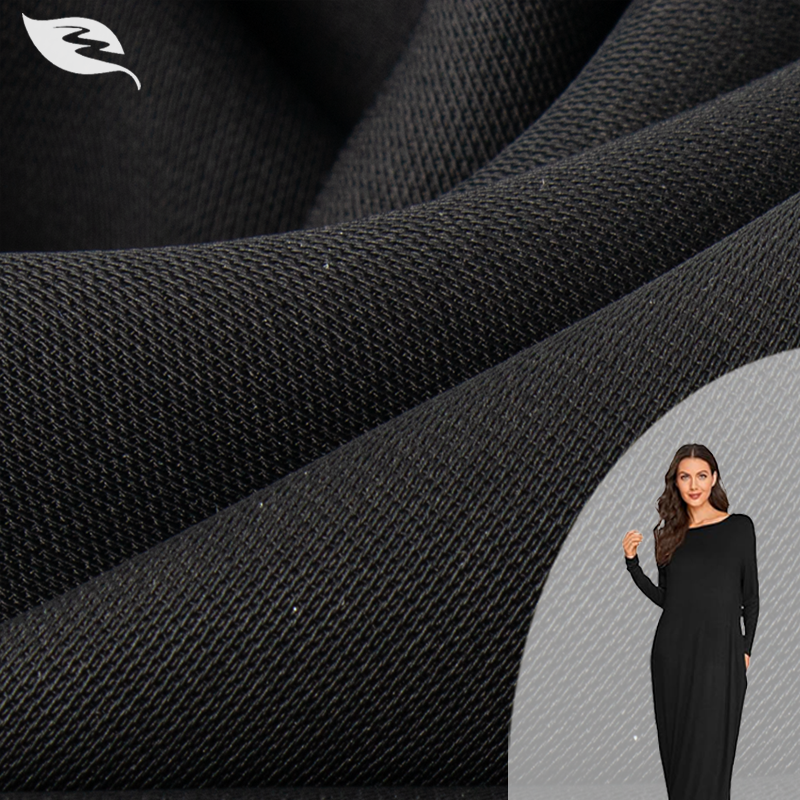 Direct Factory 185GSM Functional Black Fabric Soft Touch Moisture Management Anti-UV Anti-Static Textile for Garment Supply