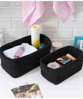Panier de rangement en polyester tissé à la main, pour la cuisine, à suspendre au mur, pour la table de chevet
