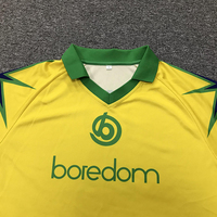 Jersey Sepak Bola Sublimasi Unisex Kustom Berkualitas Tinggi Vintage Streetwear Trendi 100% Poliester Cepat Kering Bernapas