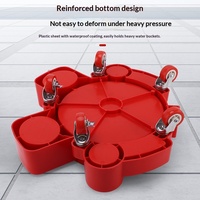 Harga Pabrik Cina yang Dapat Disesuaikan, Merek JIAYI JY-629 Creeper Rolling Bucket Dolly, Alat Cuci Mobil, Roda Putar Universal Merah, Tahan Lama