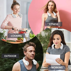 2024 New Portable <b>Mini</b> Hanging Neck Fan Bladeless Neckband Fan Digital Display Power Air <b>Cooler</b> USB Rechargeable Fans - Product Image 2