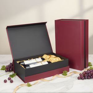 Boîte cadeau pour vin rouge FX Luxury Packaging avec logo personnalisé, vente en gros, boîtes pliantes en carton de haute qualité, fermeture magnétique - Product Image 1