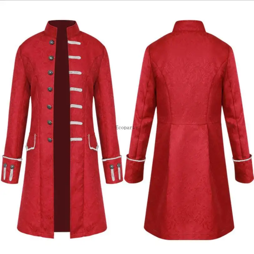 Classico medievale uomo Costume Jacquard colletto alto Larp Viking giacca Cosplay cappotto vittoriano stile rinascimentale abbigliamento S-4XL