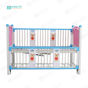 Lit d'hôpital pédiatrique au design de dessin animé adorable, soins à domicile, <span class=keywords><strong>2</strong></span> fonctions, lit d'enfant manuel, garde-corps de sécurité élevés pour la clinique, marque MDK - Product Image 2
