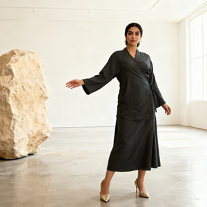 Nouvelle robe Abaya décontractée en polyester uni de haute qualité pour femmes musulmanes, fournisseur en gros - Product Image 1