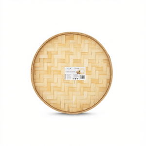 Vassoio in bambù ILAN, rotondo, 30 cm, intrecciato, naturale, per servire - Product Image 1