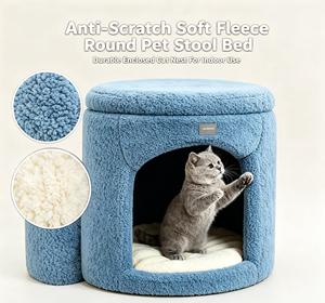 Muebles de Interior Modernos y Lujosos para Mascotas, Taburete de Maquillaje de Doble Uso y Cama Cueva Cerrada para Cachorros Pequeños y Gatos Grandes - Product Image 1